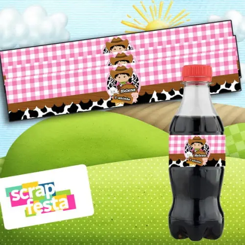 Adesivo Personalizado Rótulo Mini Coca 19,5 x 3,5 Fazendinha
