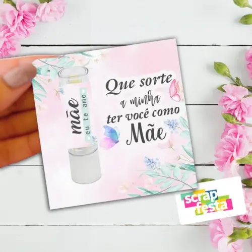 Brinde Card com Manteiga de Cacau Personalizado Dia das Mães