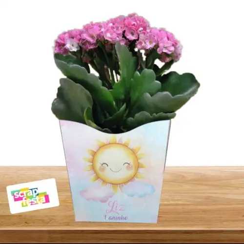 Cachepot Personalizado Festa Primeira Volta ao Sol Aquarela