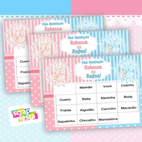 Bingo Festa Chá Revelação Baby Bingo