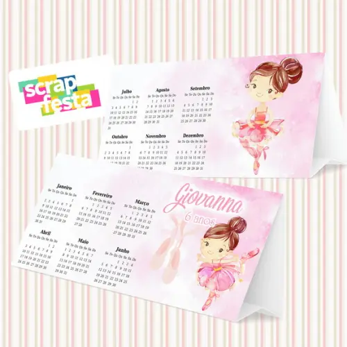 Calendário de Mesa Festa Bailarina Aquarela