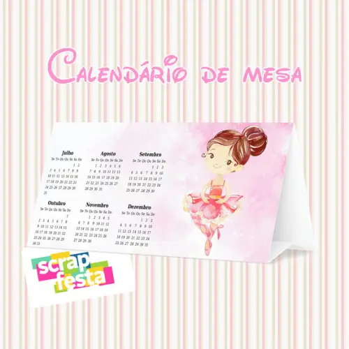 Calendário de Mesa Festa Bailarina Aquarela