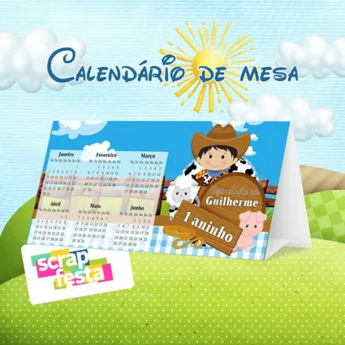 Calendário de Mesa Festa Fazendinha