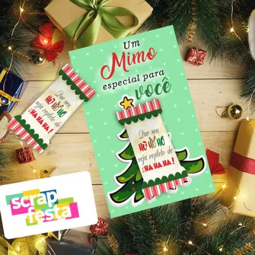Card com Bala Personalizada Festa Natal