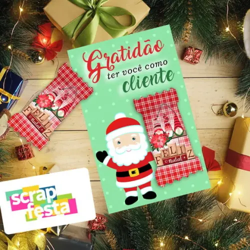 Card com Bala Personalizada Festa Natal