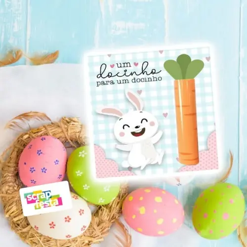 Card e Chocolate Baton Personalizado Festa Páscoa