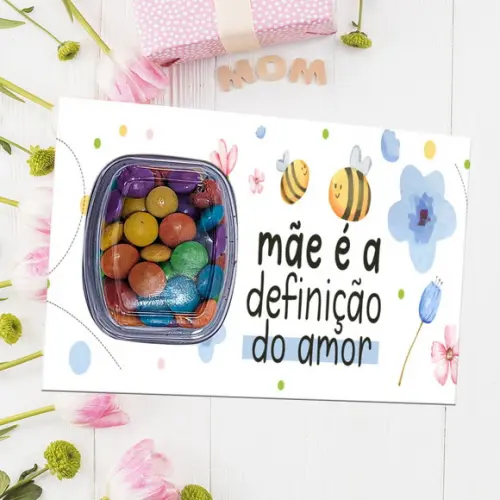 Cartão Card Blister com Confete Dia das Mães
