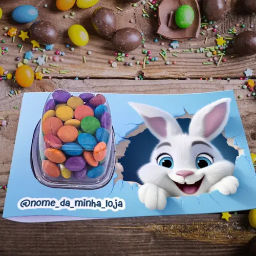 Cartão de Páscoa Blister com Confete Coelho