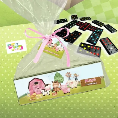 Dominó+embalagem+tag Personalizado Festa Fazendinha Aquarela