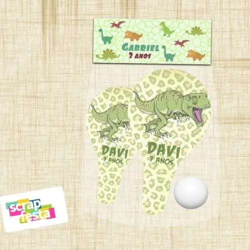 Jogo Ping Pong Personalizado Festa Dinossauro