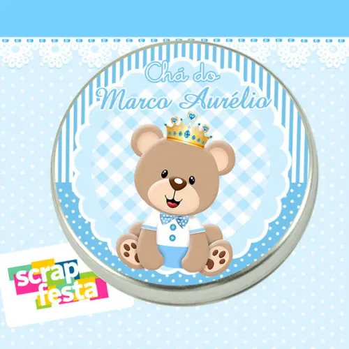 Latinha Personalizada Chá de Bebê Urso Príncipe