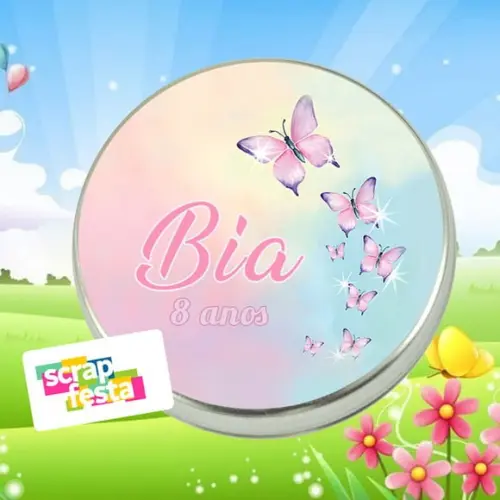 Latinha Personalizada Festa Jardim Encantado Borboleta