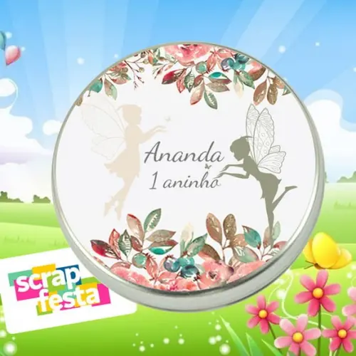 Latinha Personalizada Jardim das Fadas Aquarela