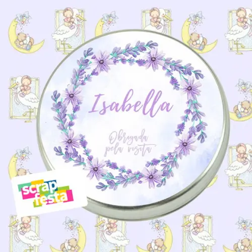 Latinha Personalizada Maternidade Nascimento Flores Aquarela
