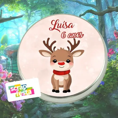 Latinhas Personalizadas Floresta Encantada Aquarela Rena
