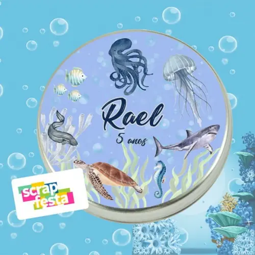 Latinhas Personalizadas Fundo do Mar Cute Aquarela