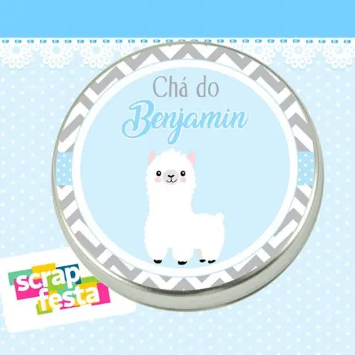 Lembrancinhas de Chá de Bebê Latinhas Lhama Baby