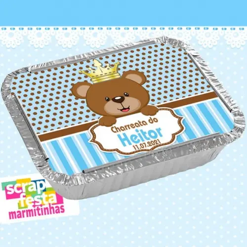 Marmitinha Personalizada Chárreata Menino Urso Príncipe