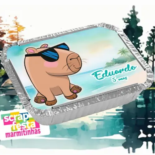 Marmitinha Personalizada Festa Capivara Cute