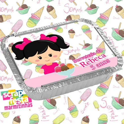 Marmitinha Personalizada Festa Sorveteria