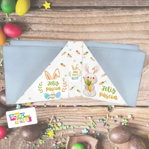 Porta Papel Guardanapo Boca + Guardanapo Páscoa Coelho Cute