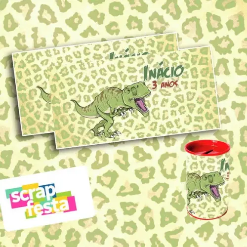 Rótulo Adesivo Personalizado para Cofrinho Dinossauro