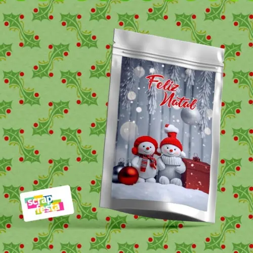 Saquinho Metalizado P 10x15 Personalizado Festa Natal