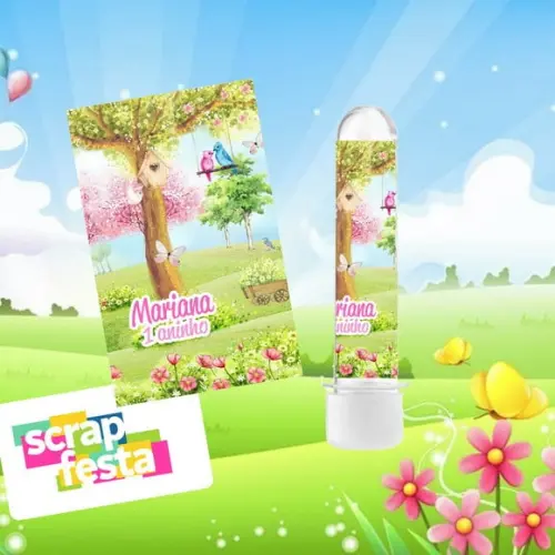 Tubete 13 cm Personalizado Festa Jardim Encantado