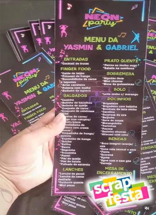Menu Cardápio Personalizado Festa Floresta Encantada/ Bosque