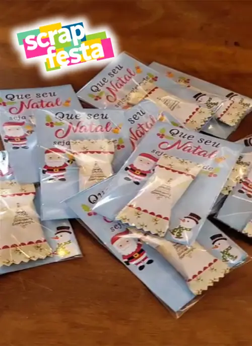Card com Bala Personalizada Festa Natal