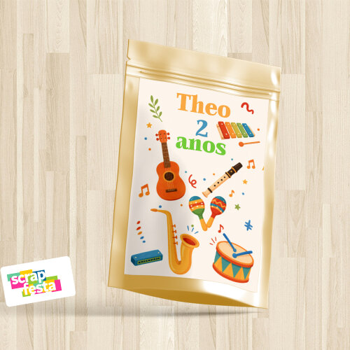 Saquinho Metalizado Dourado 10x15 Instrumentos Musicais