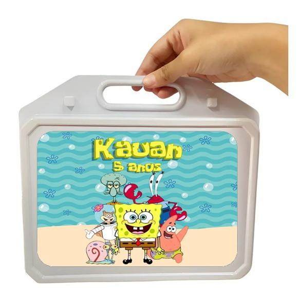 Maleta Personalizada Kit Festa na Escola Bob Esponja