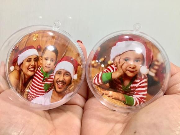 Bolinhas de Natal com Foto, Esferas Personalizadas sem Laço