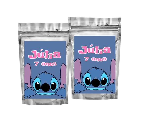 Saquinho Metalizado Lilo e Stitch Tamanho P - Aniversário
