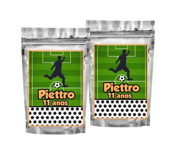 Saquinho Metalizado Futebol Tamanho P - Aniversário