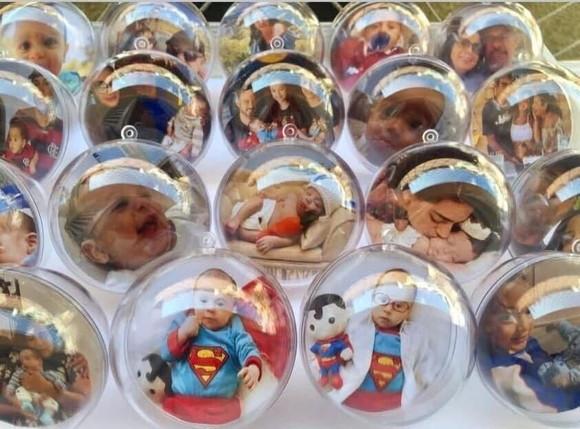 Bolinhas de Natal com Foto, Esferas Personalizadas sem Laço