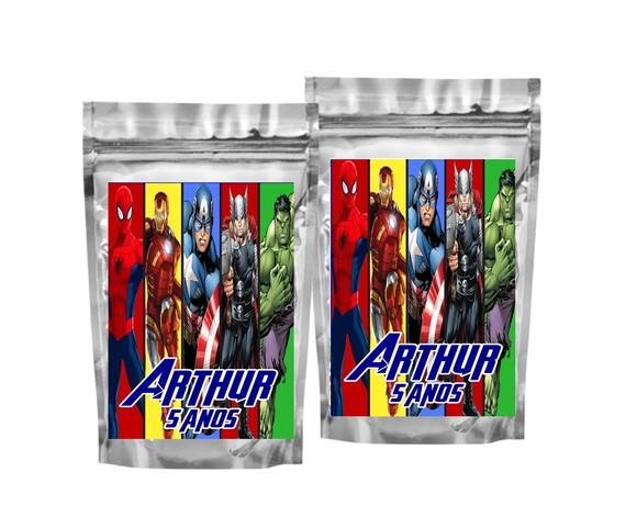 Saquinho Metalizado Vingadores Tamanho P - Aniversário