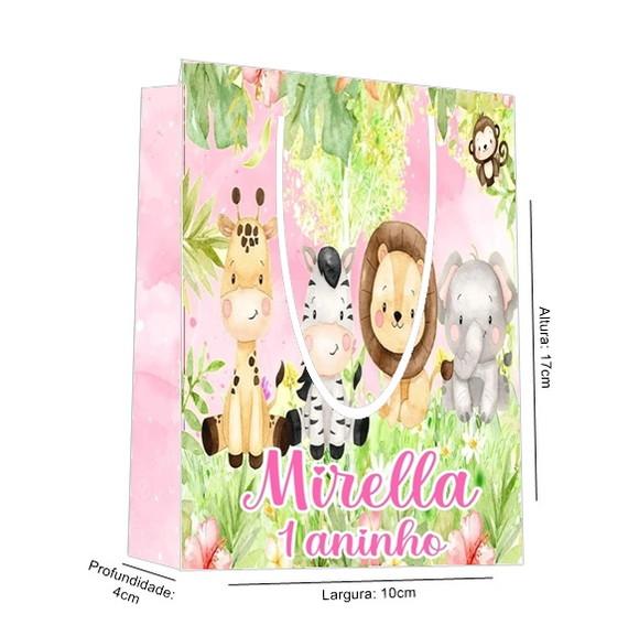 Sacolinha Safari Aquarela Rosa