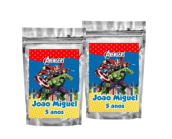 Saquinho Metalizado Vingadores Tamanho P - Aniversário