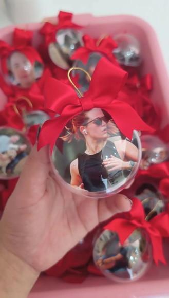 Bolinhas de Natal com Foto, Esferas Personalizadas com Laço