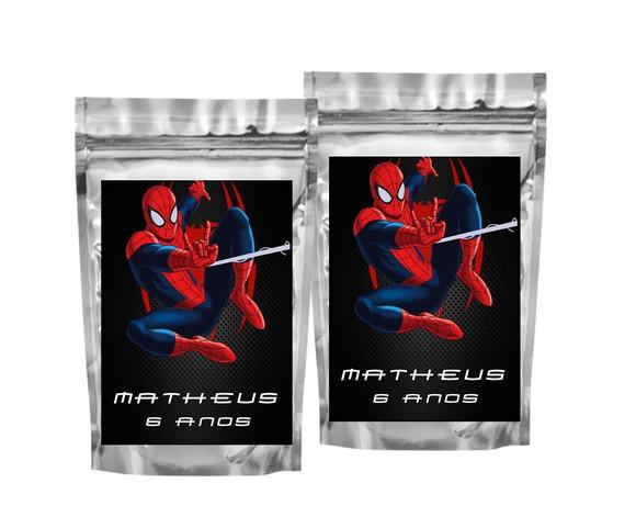 Saquinho Metalizado Homem Aranha Tamanho P - Aniversário