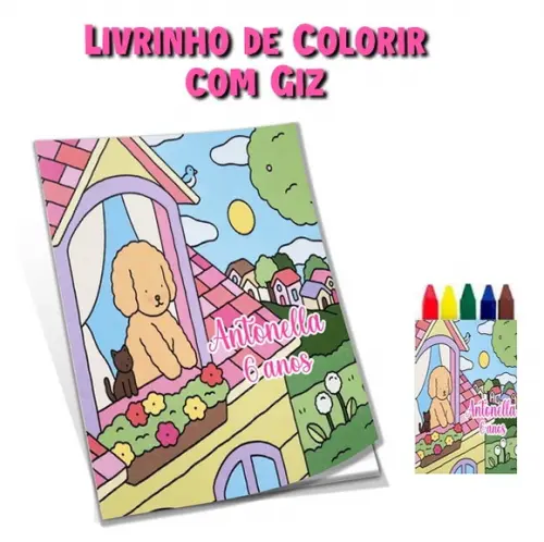 Livrinho de Colorir Bobbie Goods 10x14 com Giz de Cera
