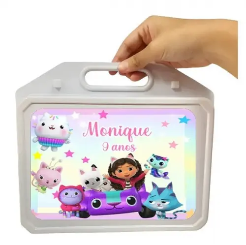 Maleta Personalizada Kit Festa na Escola Casa Mágica Gabby