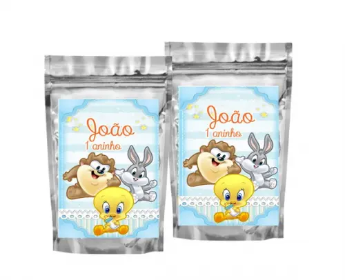 Saquinho Metalizado Baby Looney Tunes Tamanho P