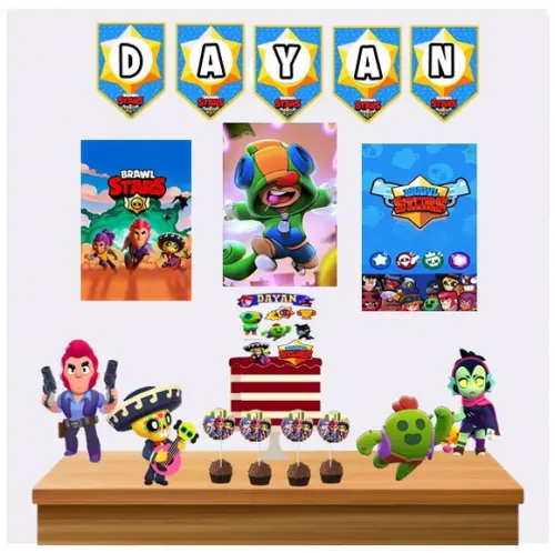 Kit Festa Só Um Bolinho Brawl Star - Decoração Aniversário