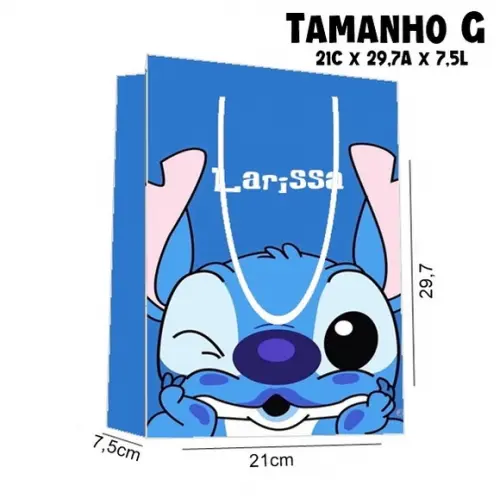 Sacola Lilo e Stitch G - 21 x 29,7 x 7,5cm