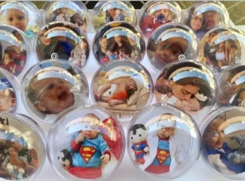 Bolinhas de Natal com Foto, Esferas Personalizadas sem Laço