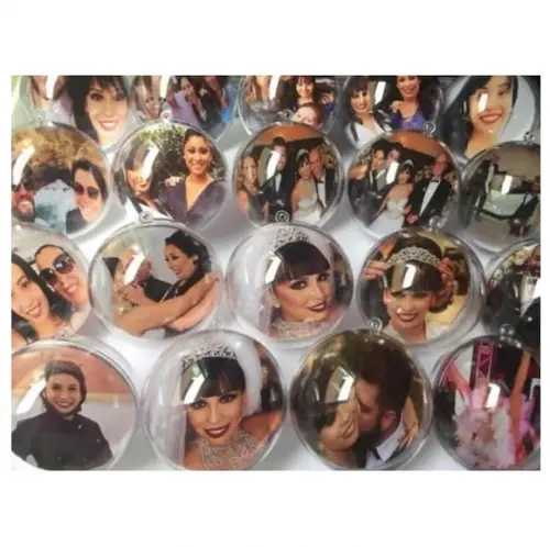 Bolinhas de Natal com Foto, Esferas Personalizadas sem Laço