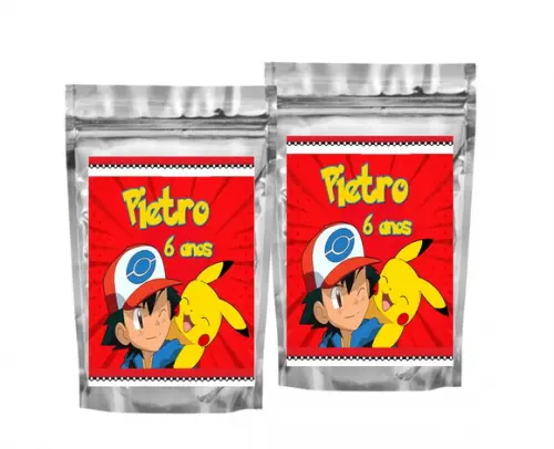 Saquinho Metalizado Pokemon Tamanho P - Aniversário