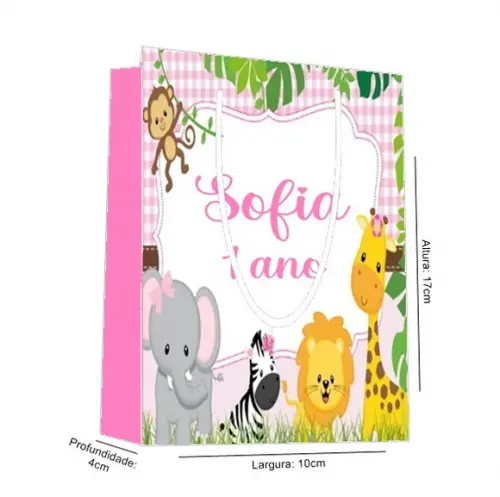 Sacolinha Safari Aquarela Rosa